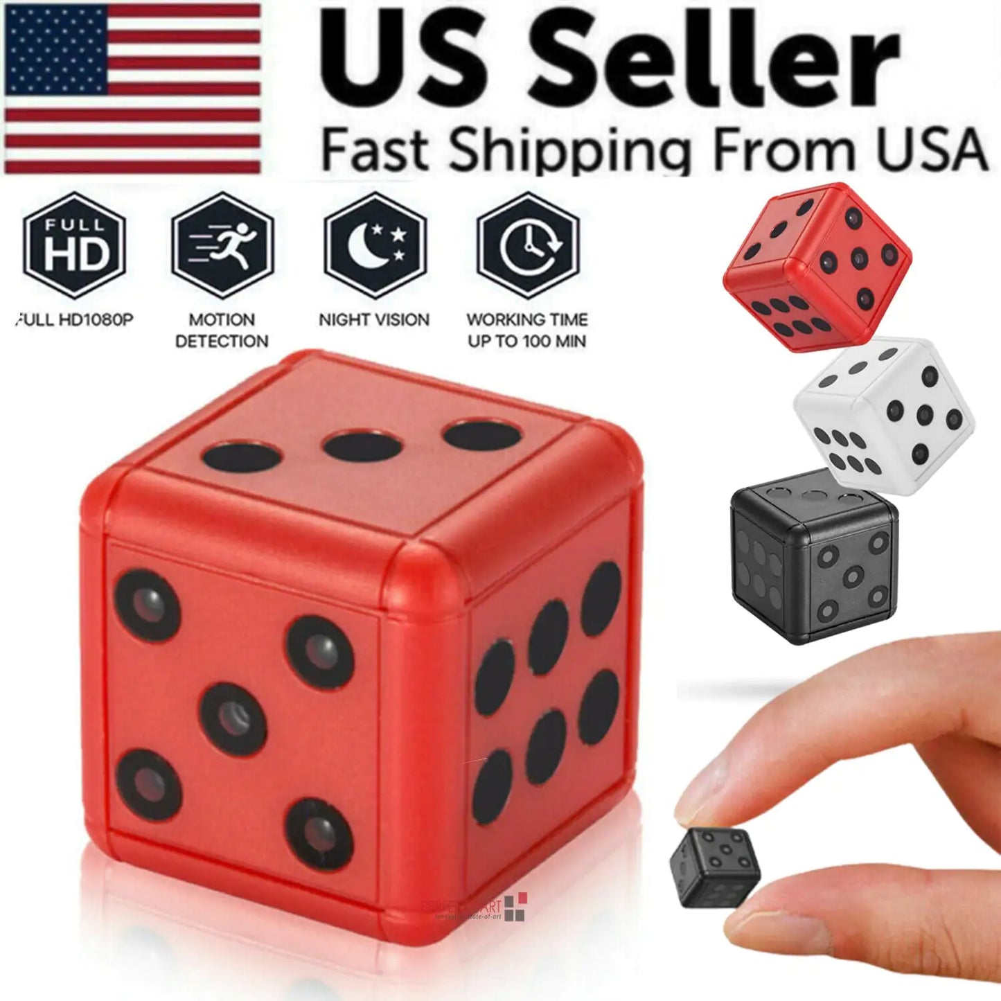 Mini Dice Camera Home Security Night Vision HD 1080P Motion Detection Nanny Cam by Anti Spier