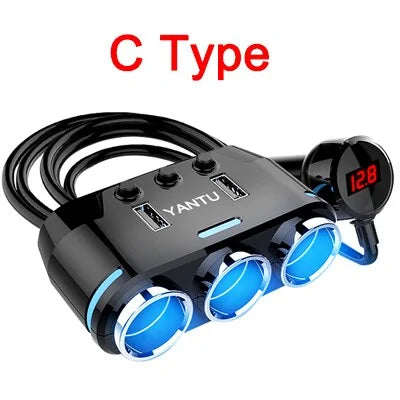 12V-24V Car splitter Cigarette Lighter Socket Plug Dual USB Charger Adapter by Anti Spier