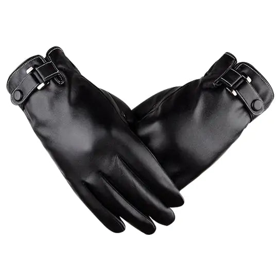 Autumn Warmth Stylish Vegan Leather Touch Smart Gloves by Anti Spier