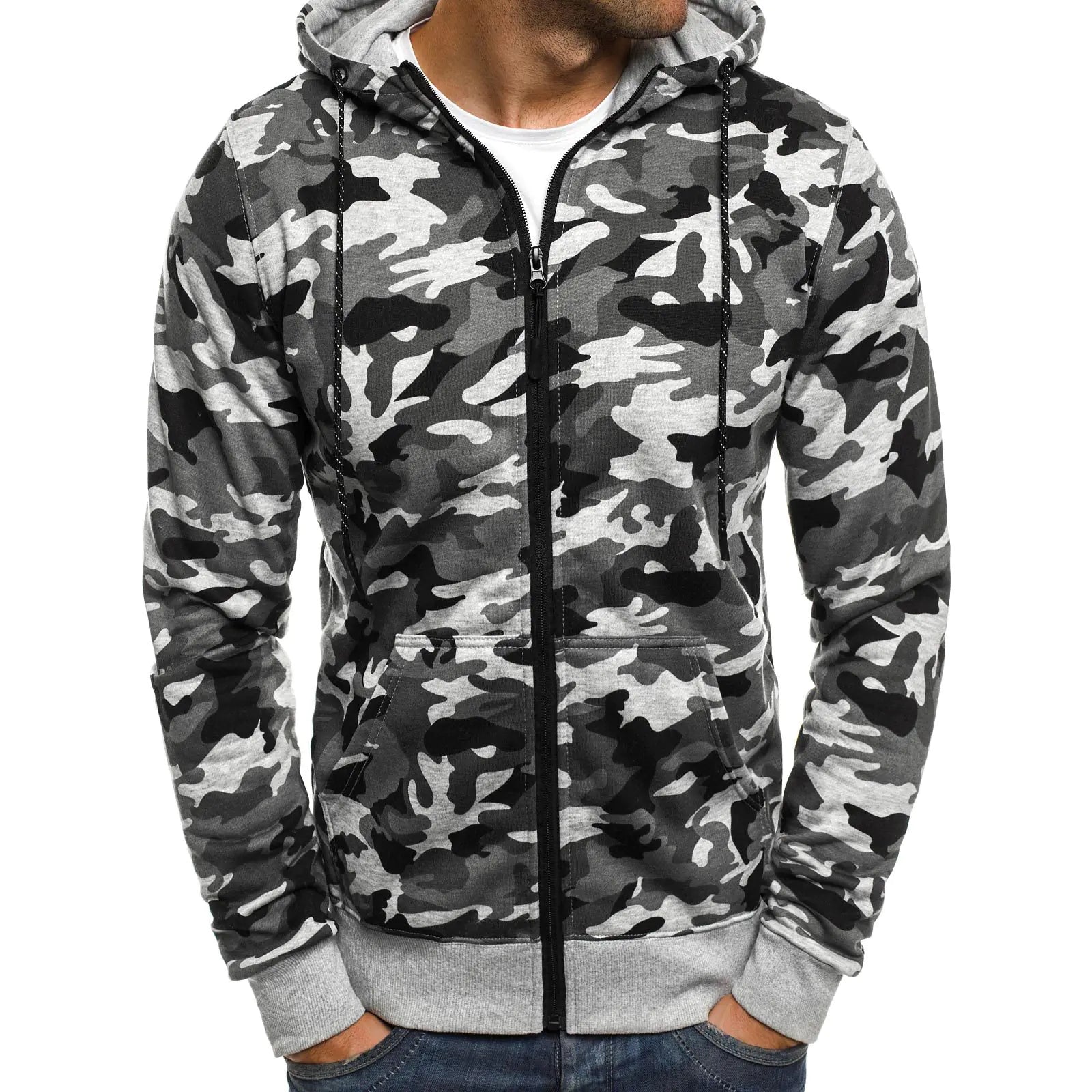 New Fashionable Plus Size Camo Hoodie Cardigan by Anti Spier