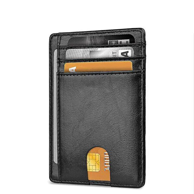 Leather Slim Wallet Credit Card Holder RFID Blocking Pocket ID Money USA by Anti Spier