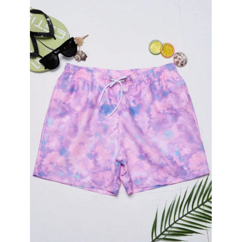 Beach pants men's large size quick dry loose thin men's shorts sports casual flower pants by Hypersku