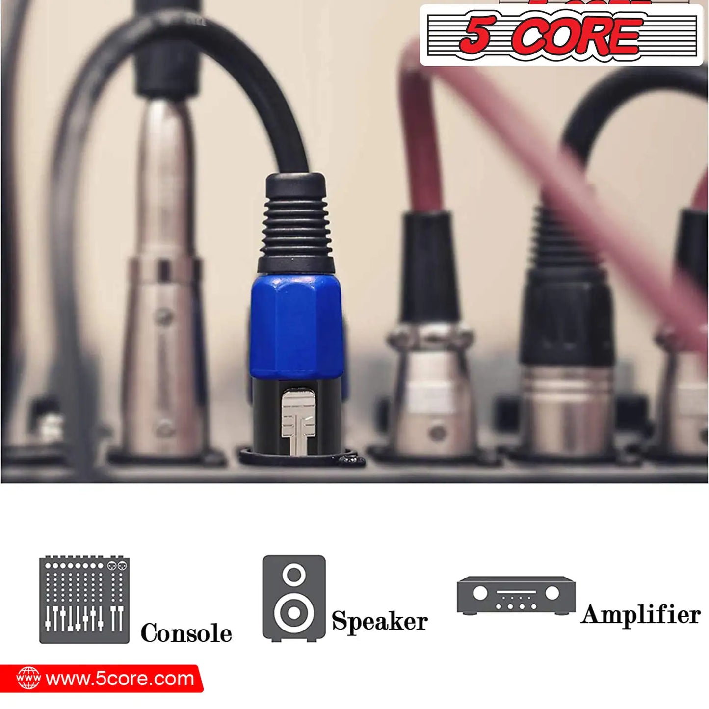 5 Core Speakon Adapter High Quality Audio Jack Male Audio Pin Speaker Adapter Connector by Anti Spier