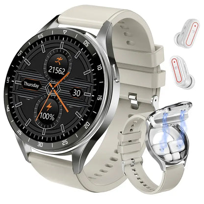 Smart Watch With Earplugs, 2-in-1 Headset Watch, With Fitness Tracker. Smart Watch With Speaker For Answering Calls, Sleep Monitor, Sports Smart Watch With Long Standby Time, Suitable For Android And IPhone by Anti Spier