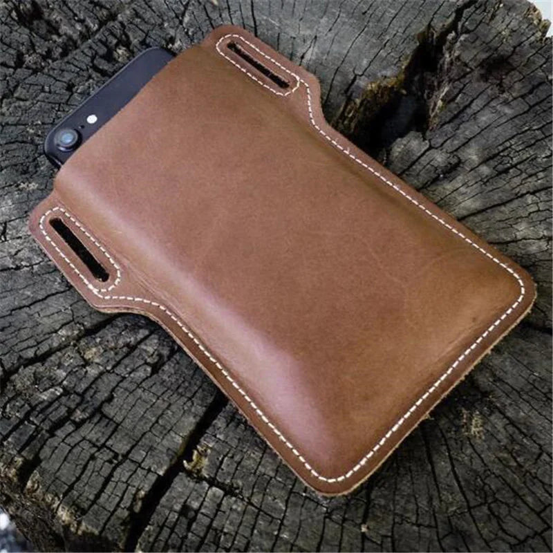 Men Cell Phone Belt Pack Bag Loop Waist Holster Pouch Case Leather Wallet Cover by Anti Spier