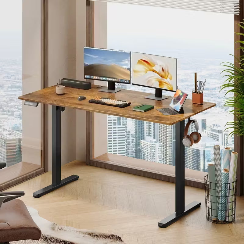 Electric Sit to Stand Desk with 3 Memory Presets, Adjustable Height Stand up Desk, Height Adjustable Standing Computer Desk for Home Office, 40/ 55/ 63/ 71 Inches, Ergonomic Workspace, Workspace Furniture, Sleek Design, Modern Desk by Anti Spier