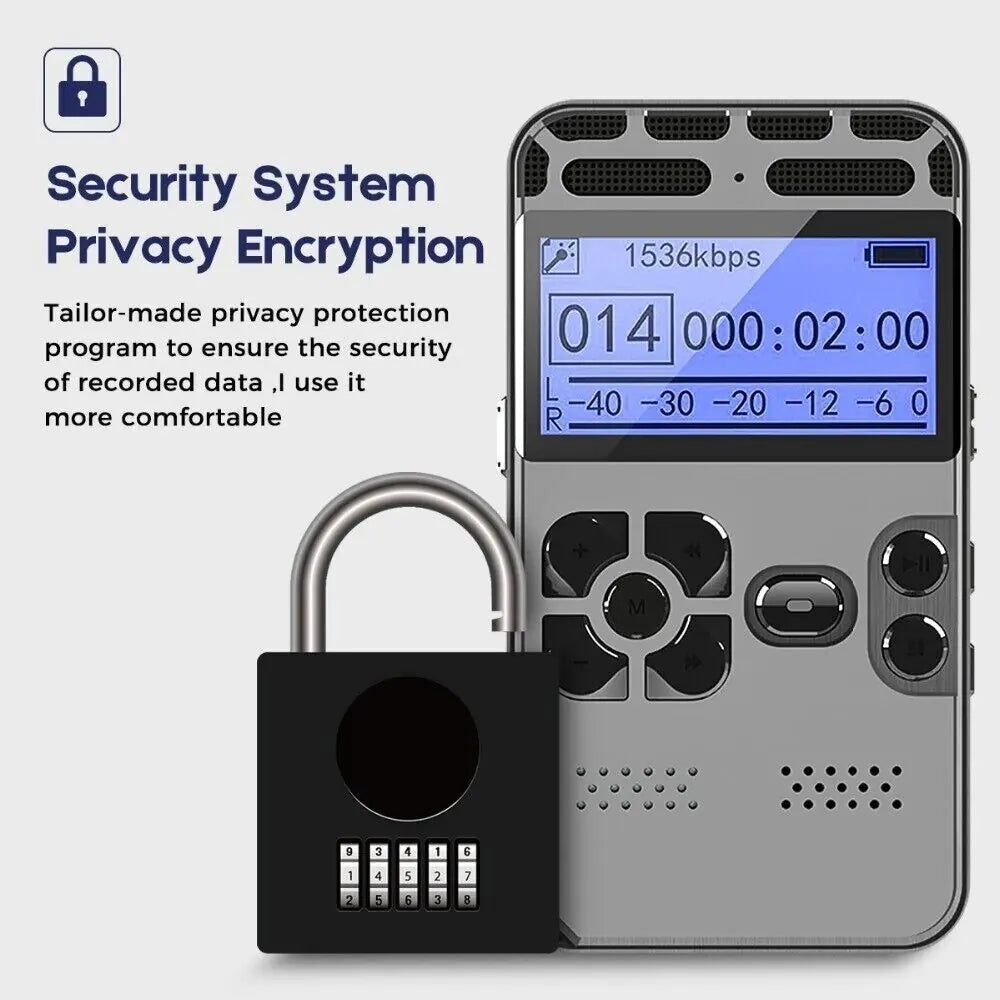 64GB Rechargeable LCD Digital Audio Sound Voice Recorder Dictaphone MP3 Player by Anti Spier