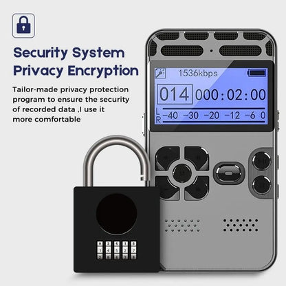 64GB Rechargeable LCD Digital Audio Sound Voice Recorder Dictaphone MP3 Player by Anti Spier
