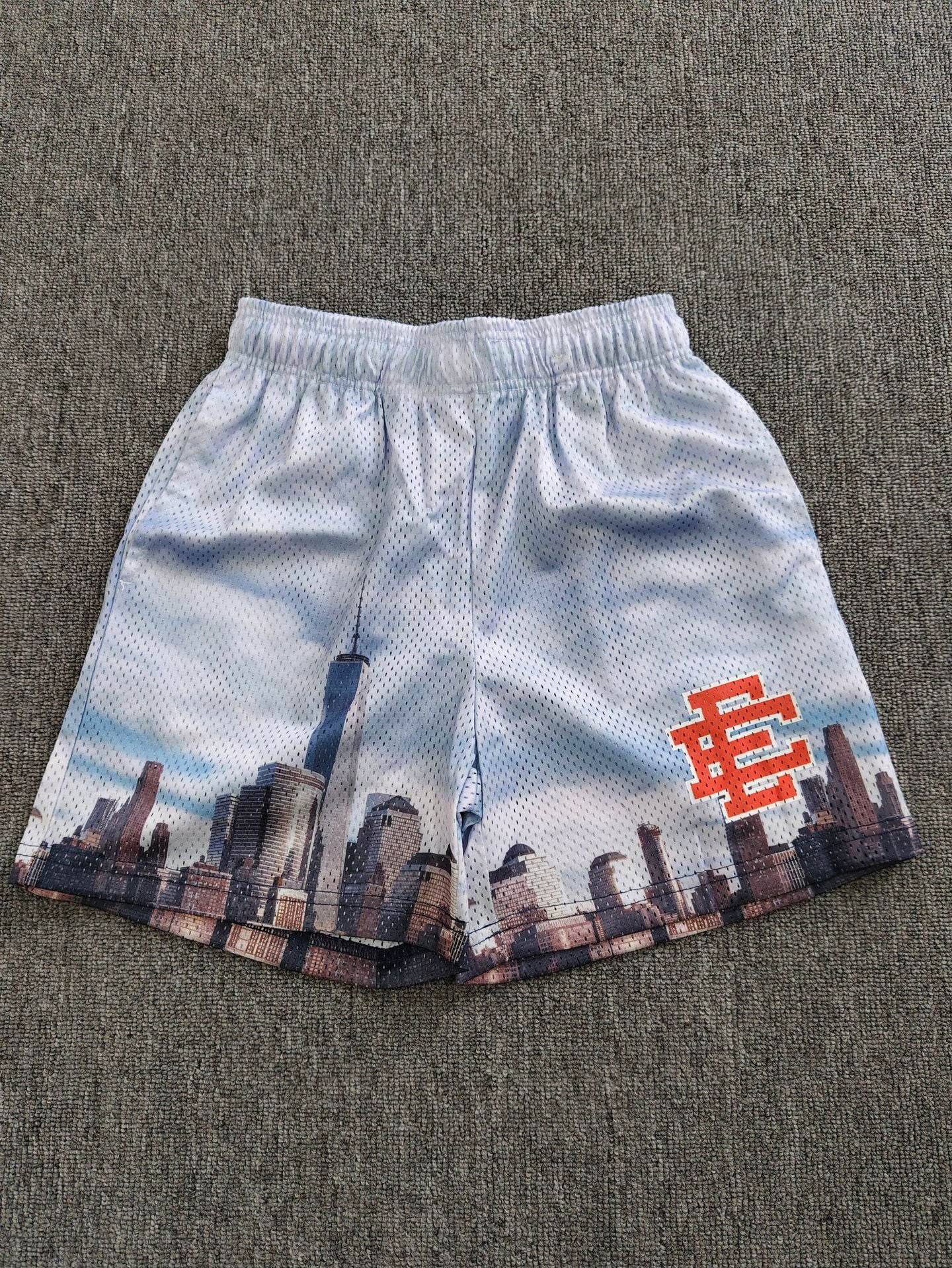 American-style knee-length pants EE sunrise oil painting style mesh capri pants quick-drying shorts for men by Hypersku
