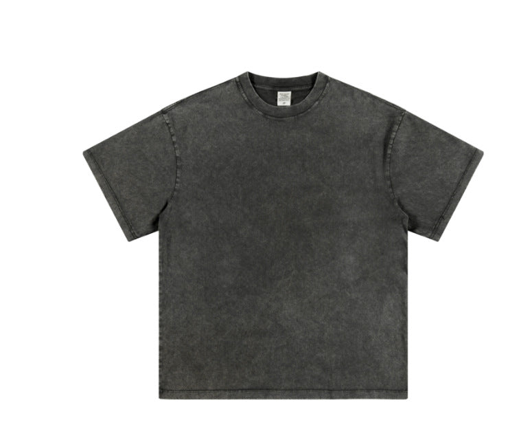 Men's summer American youth fashion brand heavy all neckline cotton short sleeve loose trend T-shirt men by Hypersku