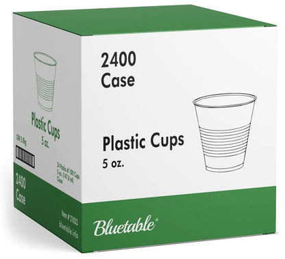 Bluetable 5 oz Cups Disposable Plastic Bulk 2400 Case – Small Medicine Cups 5 Ounce Bathroom Cups Translucent cup 5 oz. Water Dispenser Clear Drinking Cup [2400 Pack/Case] by Anti Spier