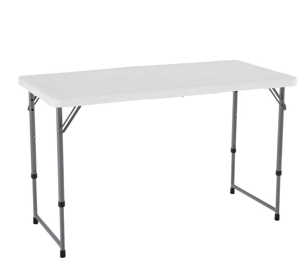 3/4/6/8ft Fold-in-Half Adjustable Folding Table Portable