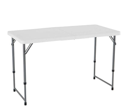 3/4/6/8ft Fold-in-Half Adjustable Folding Table Portable
