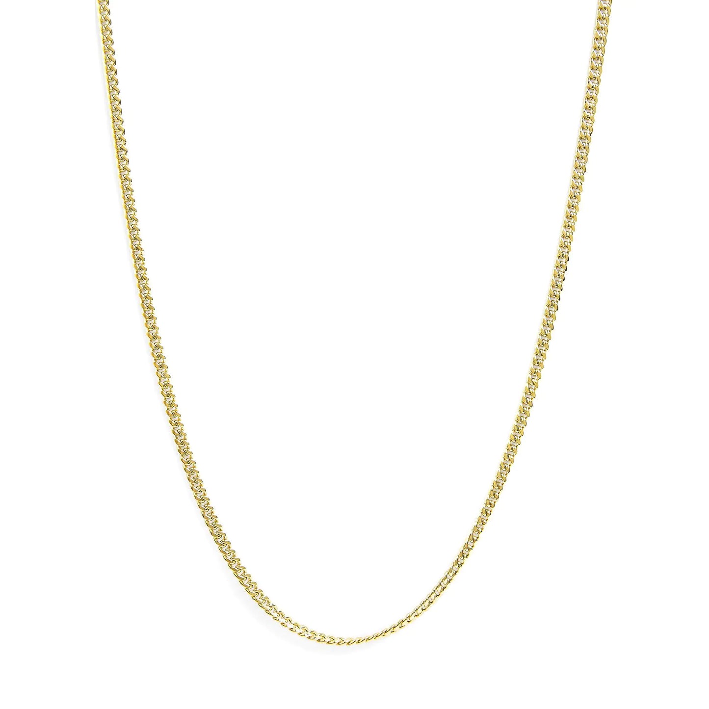 Semi-Solid 14K Yellow Gold 4.5mm Miami Cuban Chain Necklace - Unisex Chain by Anti Spier