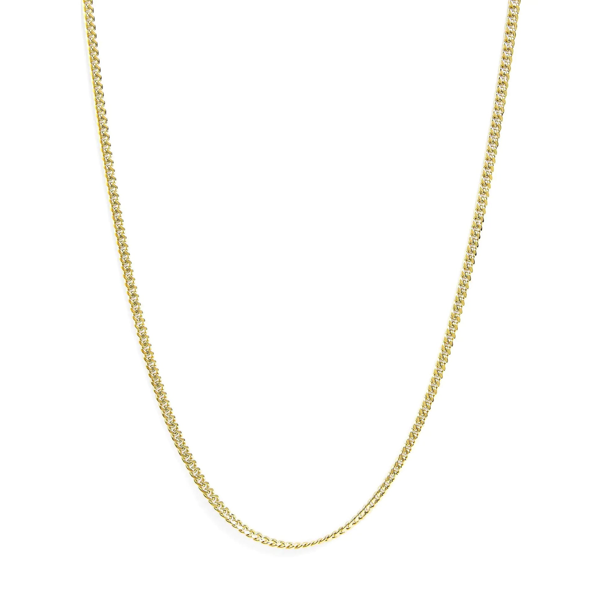 Semi-Solid 14K Yellow Gold 4.5mm Miami Cuban Chain Necklace - Unisex Chain by Anti Spier