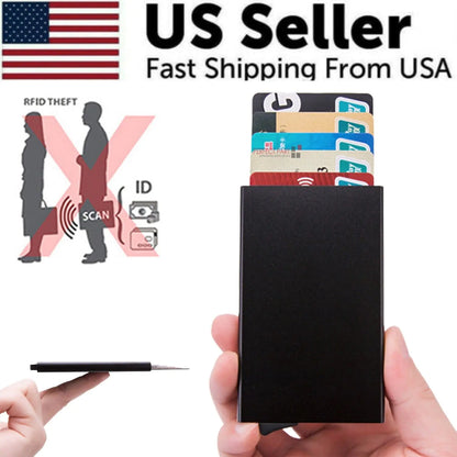 Mens RFID Blocking Slim Money Clip Carbon Fiber Wallet ID Credit Card Holder New by Anti Spier