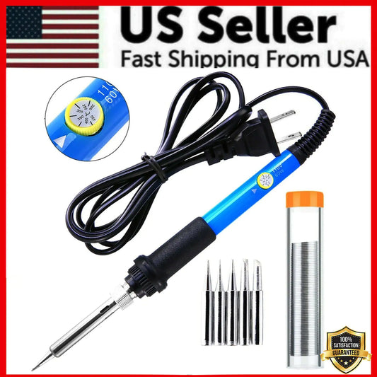 60W Soldering Iron Digital LCD Electric Welding Tools Solder Wire Tweezers Hand by Anti Spier