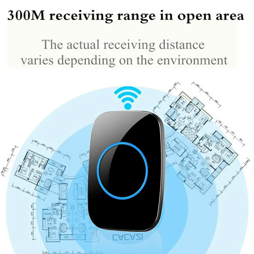 Wireless Doorbell Chime Waterproof Plugin Receiver Adjustable Volume 1000FT Kit by Anti Spier