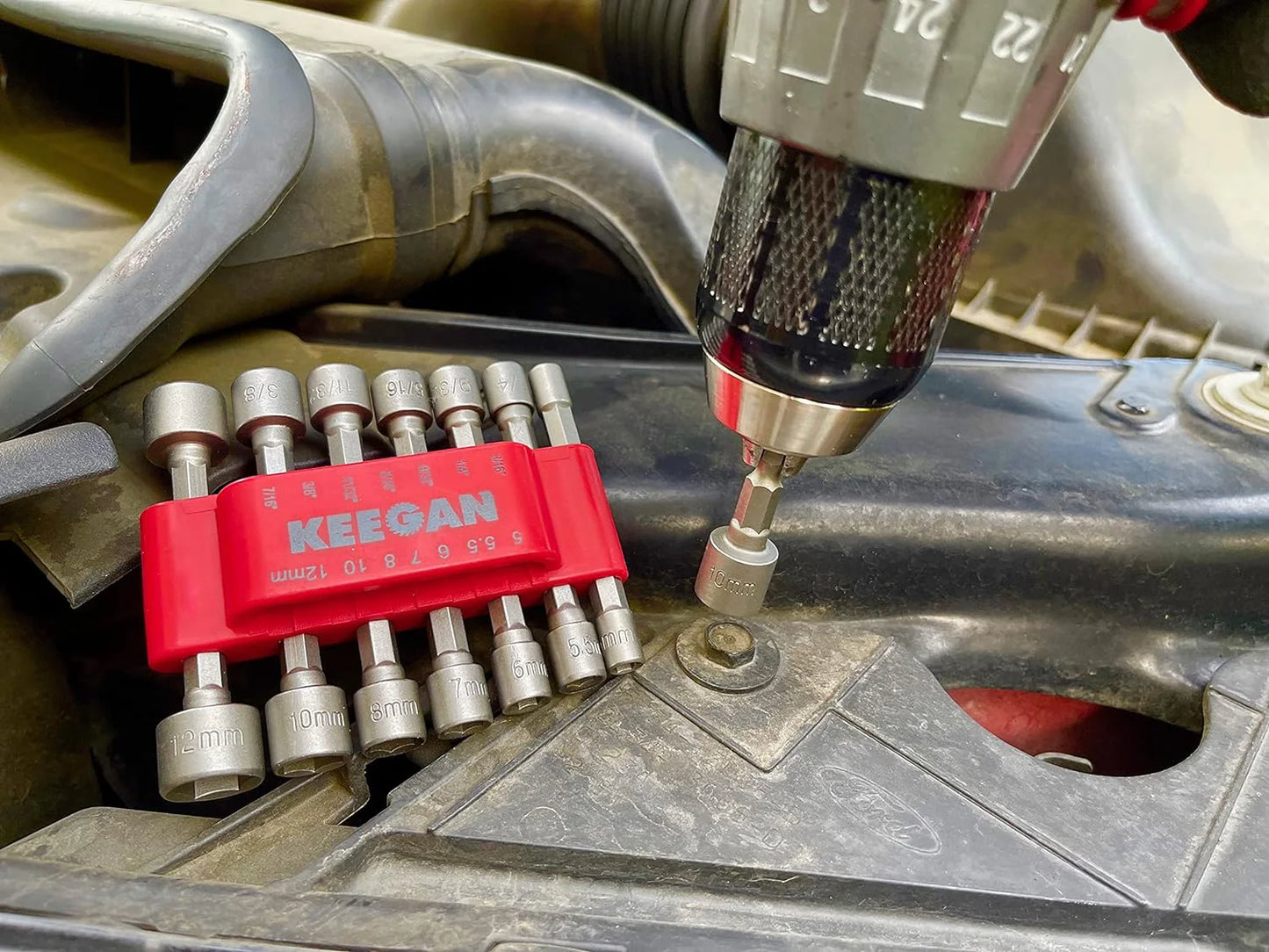14 PCS Power Nut Driver Bit Set Quick Change MM & SAE Impact 1/4" Hex Shank USA by Anti Spier