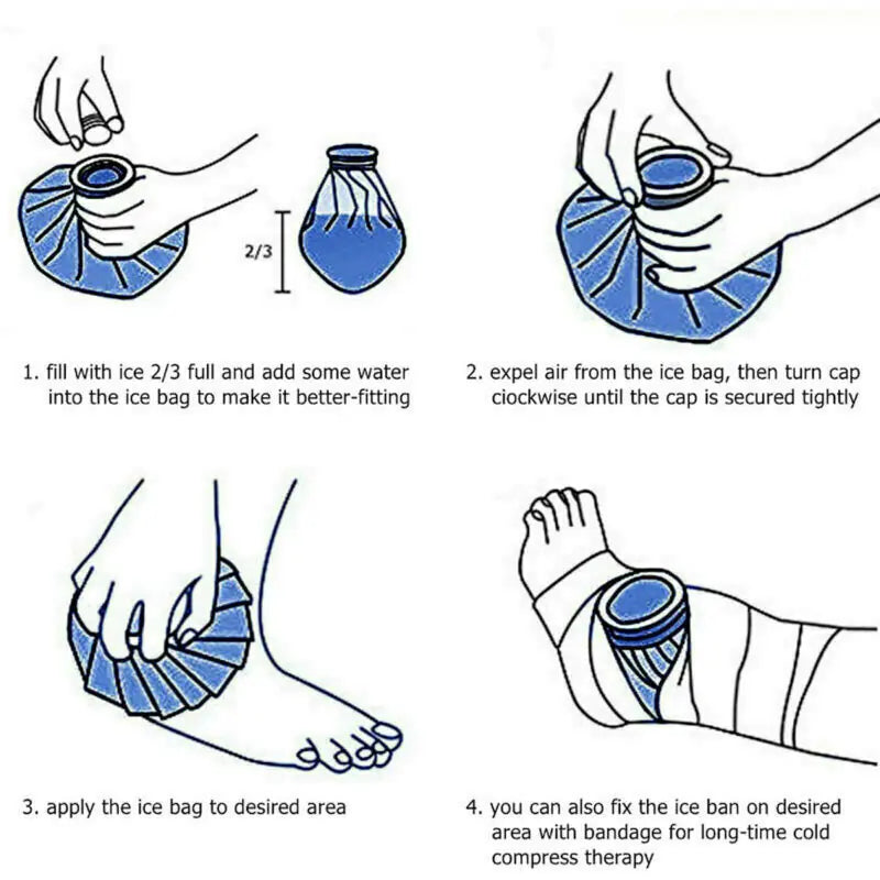 3PCS Ice Bags Packs Knee Neck Reusable Cold Relief Pain Headache Sport Injury by Anti Spier