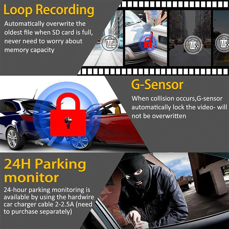170° WiFi Dash Cam Recorder Car Camera HD 1080P Car DVR Vehicle Video G-Sensor by Anti Spier