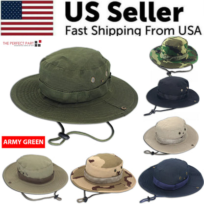 Boonie Bucket Hats Outdoor Fishing Hunting Wide Brim Mesh Camo Safari Sun Cap by Anti Spier