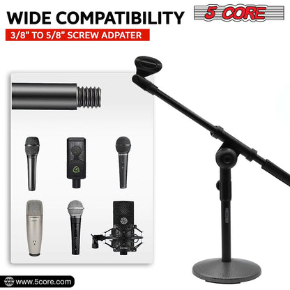 5Core Round Base Desktop Mic Stand Universal Desk Microphone Holder Table Top Stands BLACK by Anti Spier