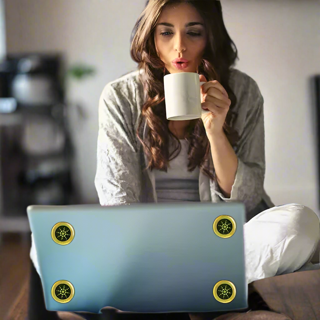 EMF Sticker Blockers Neutralize Shield Protection for Cell Phones cases and Electronic Devices WiFi 5G Tablets Laptops Computers TV Monitors(6 Pcs Gold) by Anti Spier