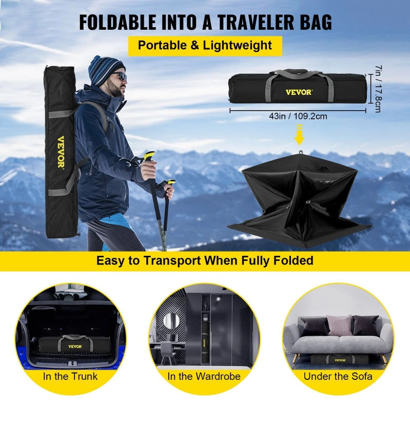 2-3 Person Ice Fishing Shelter, Pop-Up Portable Insulated Ice Fishing Tent, Waterproof Oxford Fabric by Anti Spier