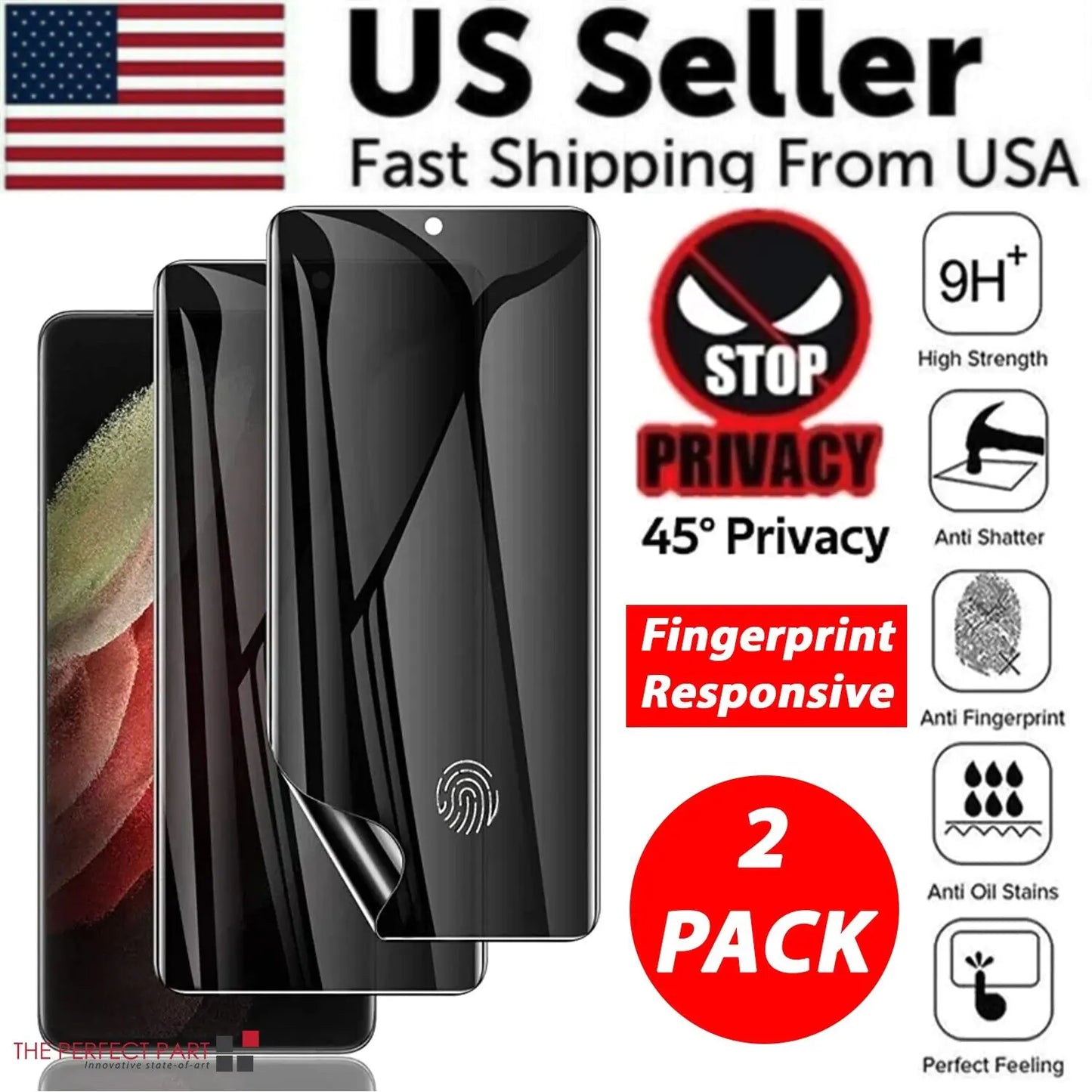 2-Pack Anti-Spy Privacy Hydrogel Screen Protector For Samsung S23 Ultra Plus S22 by Anti Spier