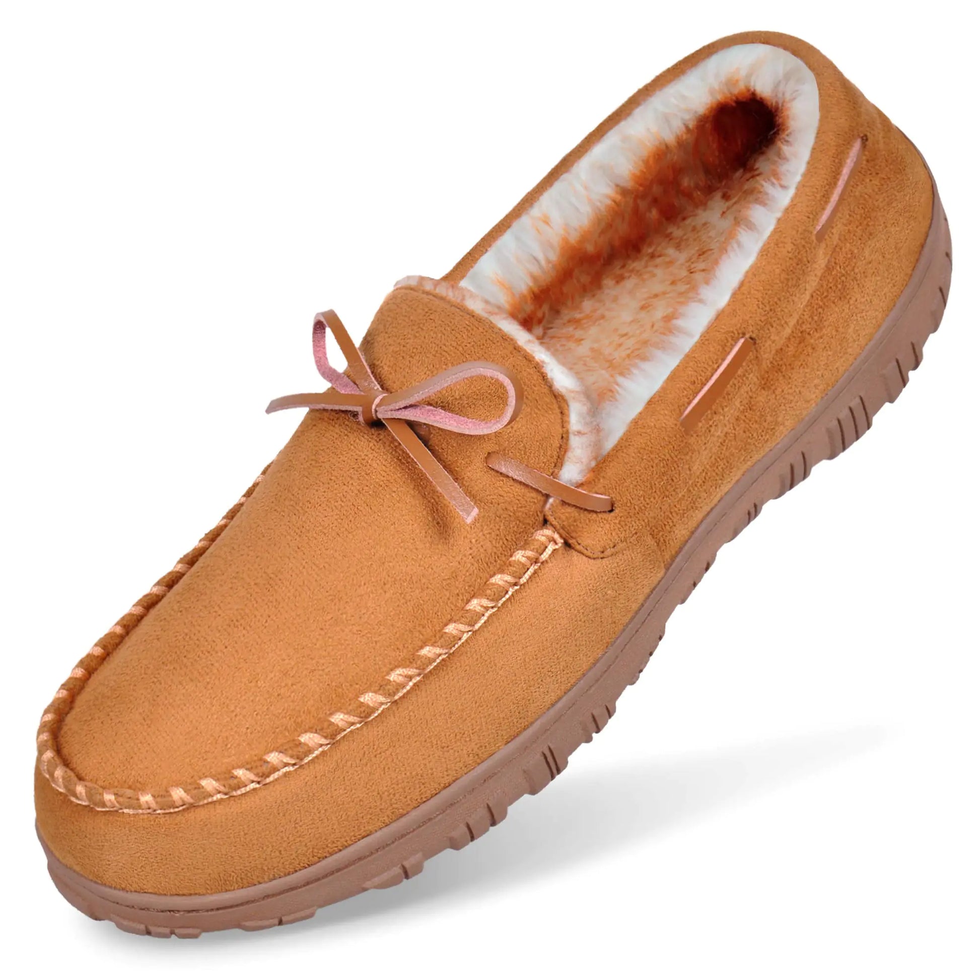 MIXIN Mens Slippers Indoor Outdoor Memory Foam House Shoes Anti-Slip Moccasins Slippers for Men 9 Brown by Anti Spier