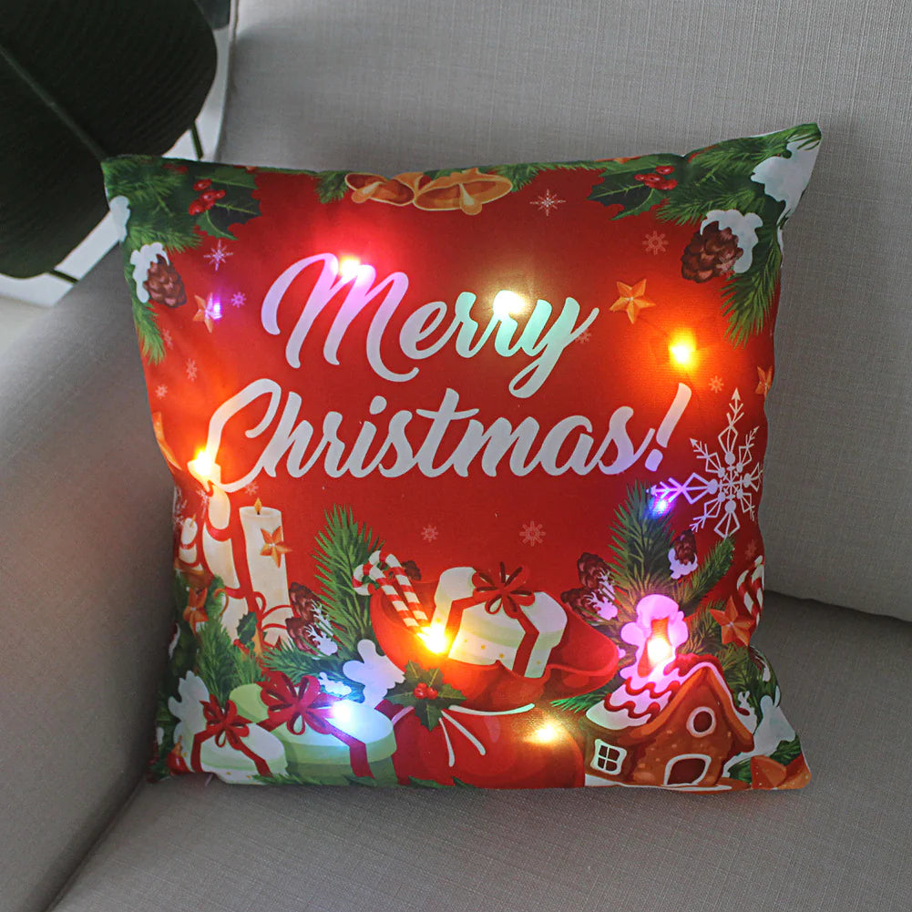 Super Soft Plush Christmas LED Lantern Pillowcase by Anti Spier