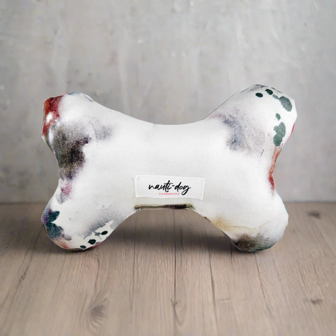 Rustbelt Luxury Grunge Denim Stuffed Squeaker Wubby Dog Toy by Anti Spier