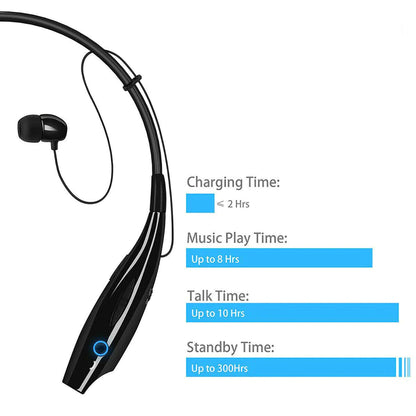 Bluetooth Neckband Wireless Headphones Mic Headset Stereo Earbuds Earphone by Anti Spier