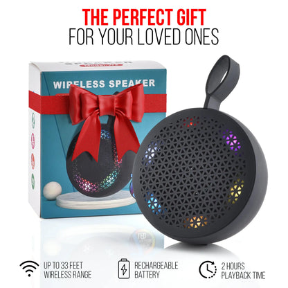 RISEBASS Water Resistant Bluetooth Shower Speaker, Handsfree Portable Speakerphone Control Buttons with LED Light, True Wireless Stereo for Bathroom, Kitchen, Hiking, Kayak, Beach, Gifts by Anti Spier