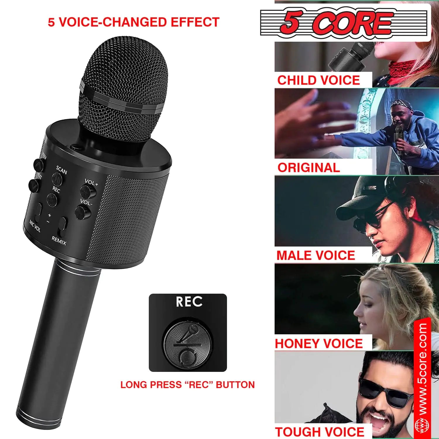 5Core Wireless Karaoke Microphone Bluetooth Mic Portable Handheld Microfonos Inalambricos by Anti Spier