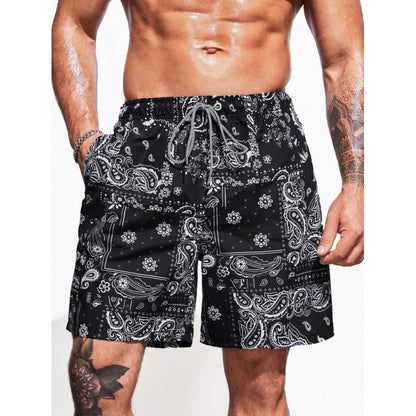 Beach pants men's large size quick dry loose thin men's shorts sports casual flower pants by Hypersku