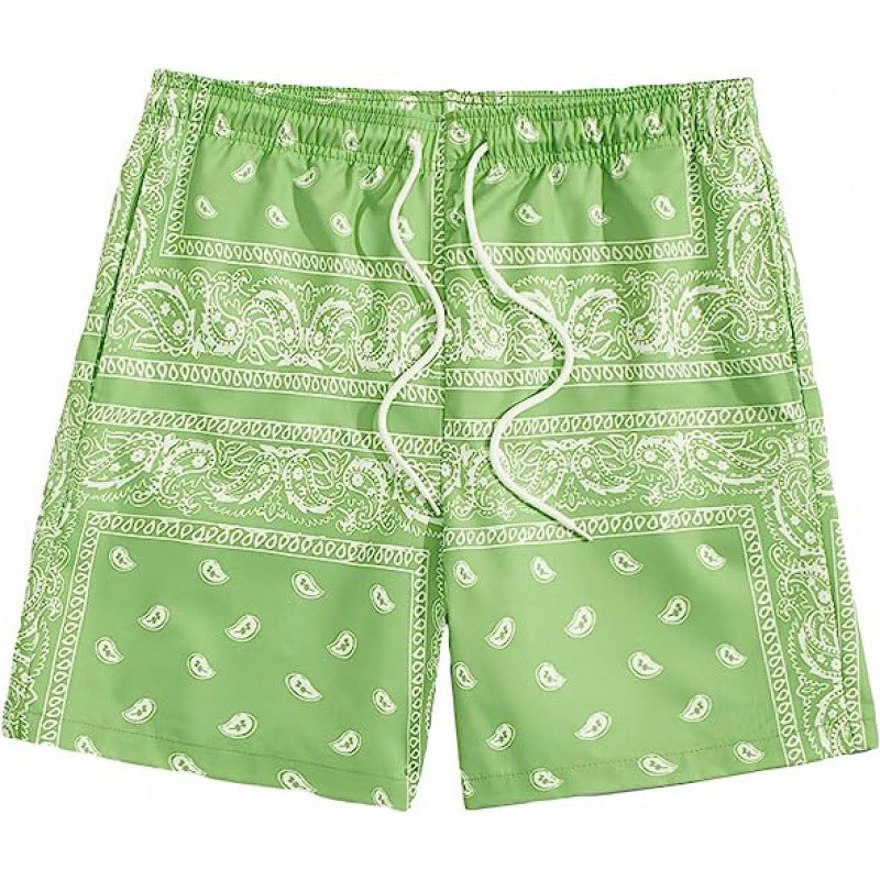 Beach pants men's large size quick dry loose thin men's shorts sports casual flower pants by Hypersku