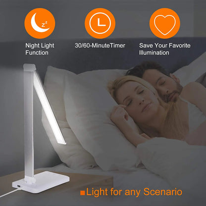 5 Lighting Mode LED Desk Lamp + Wireless Phone Charger by Anti Spier