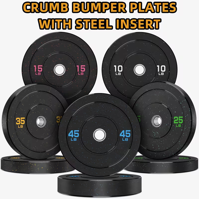 260lbs 2 Inch High Bounce Pro Bumper Plates, Weight Plates Set, Rubber Weight Plates, Steel Inserts - High Bounce Floor Protection For Home, Garage Gym, Multiple Weight Options by Anti Spier