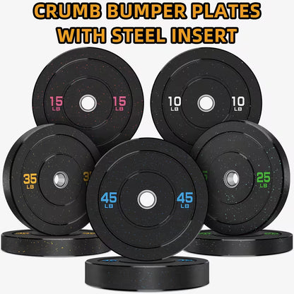 260lbs 2 Inch High Bounce Pro Bumper Plates, Weight Plates Set, Rubber Weight Plates, Steel Inserts - High Bounce Floor Protection For Home, Garage Gym, Multiple Weight Options by Anti Spier