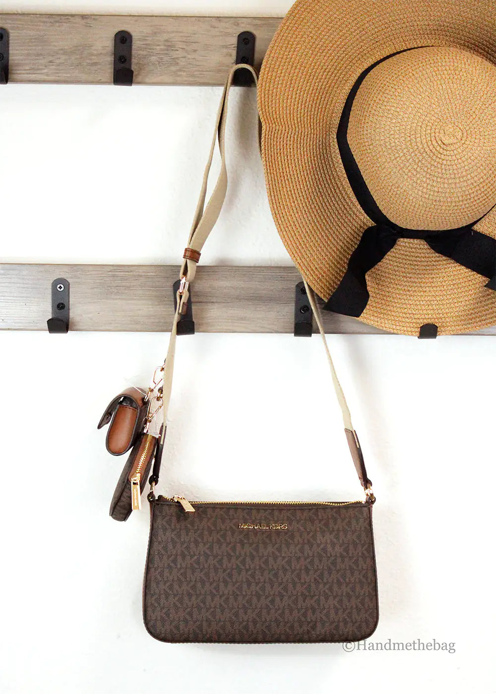 Michael Kors Jet Set Brown PVC Tech Crossbody Bag by Anti Spier