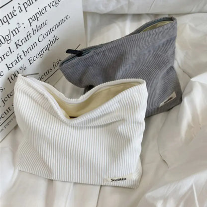 Corduroy Makeup Organizer Clutch by Anti Spier