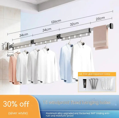 Retractable Aluminum Suction Cup Clothes Hanger by Anti Spier