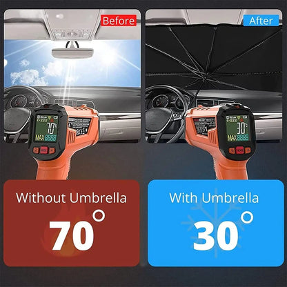 57" Car Windshield Sun Shade Foldable Umbrella Front Window Cover Visor Umbrella by Anti Spier