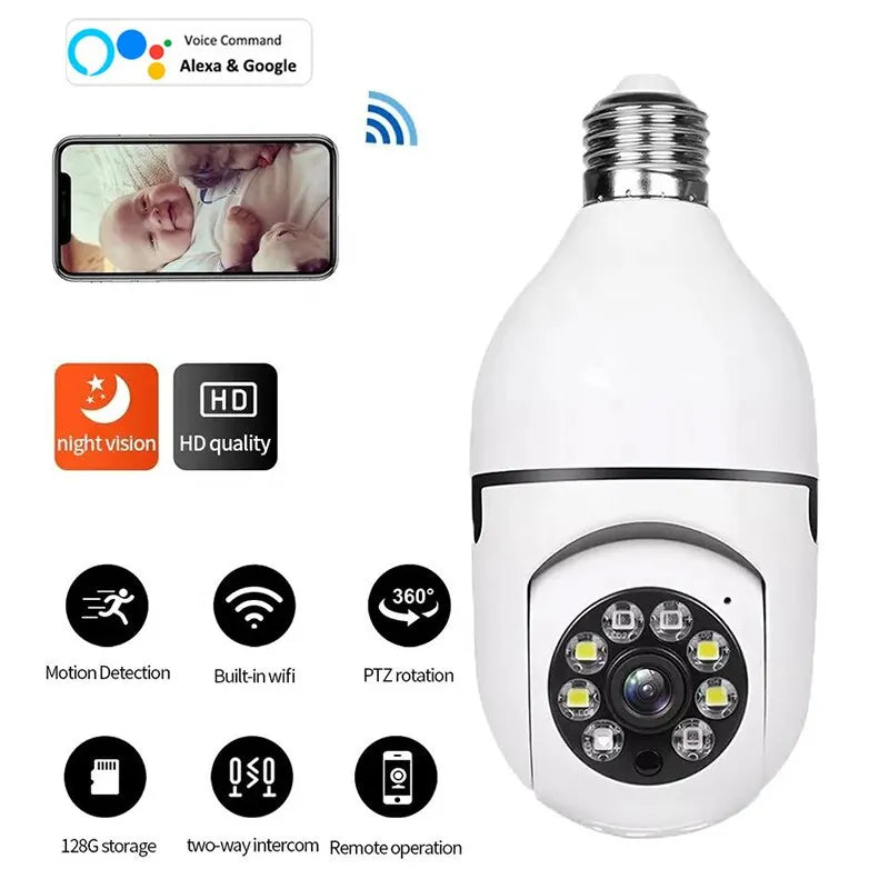 Smart 5G Surveillance Bulb: Full-Color Night Vision by Anti Spier