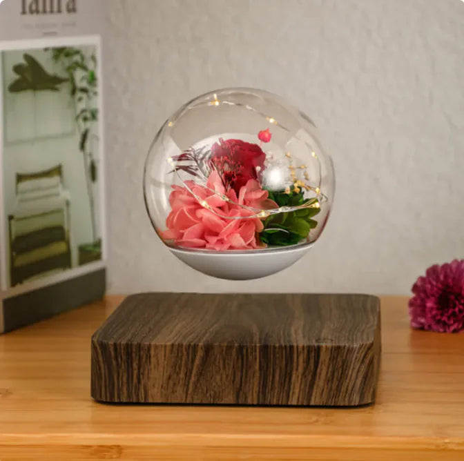 Home Desk Decoration Magnetic Levitation Perpetual Flower Ornament by Anti Spier