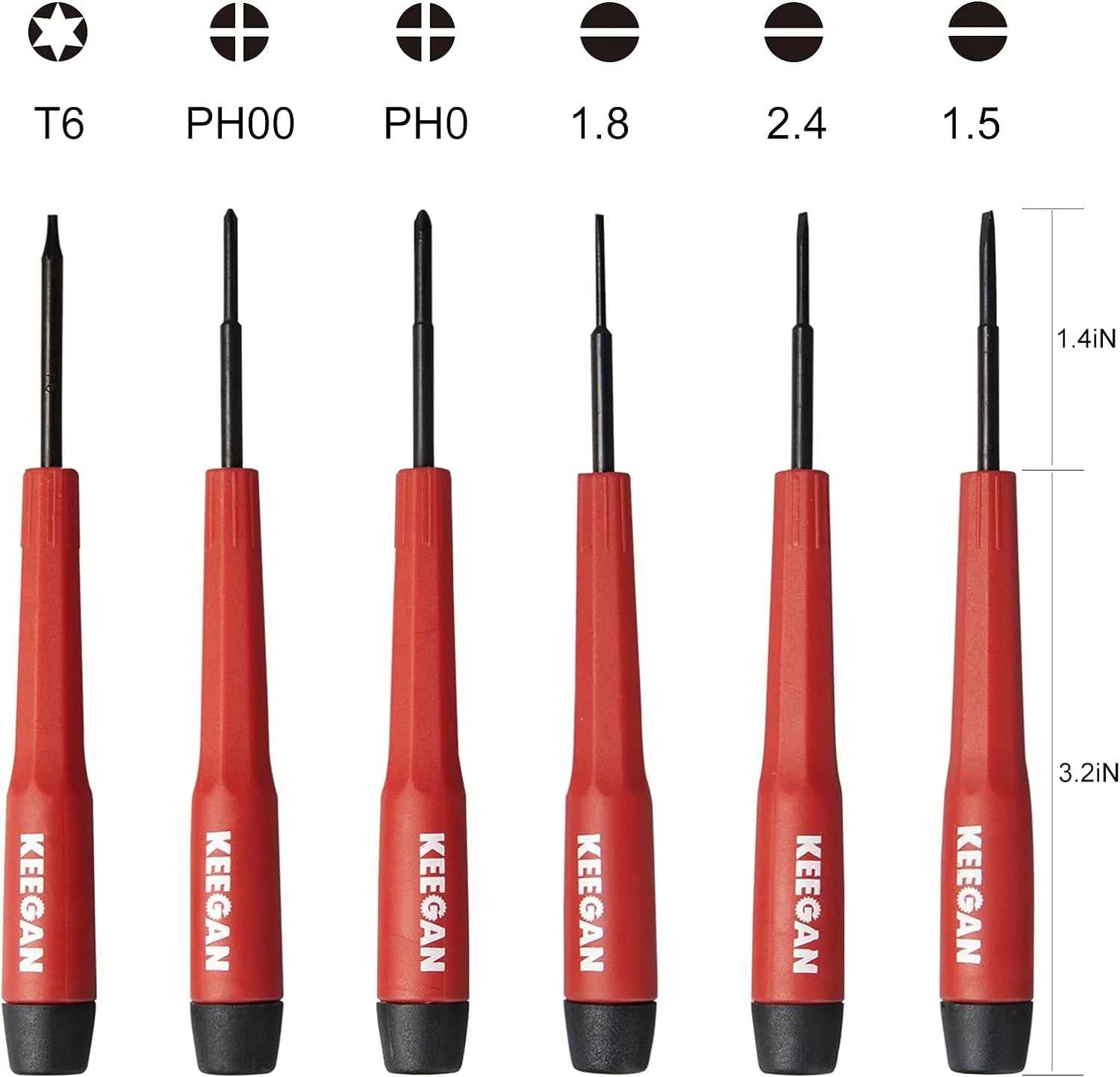 6 Piece Precision Screwdriver Tool Set Eyeglass Repair Computer Kit Magnetic Bit by Anti Spier