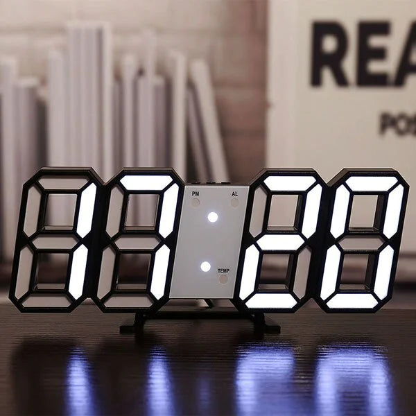 Digital 3D LED Big Wall Desk Alarm Clock Snooze 12/24 Hours Auto Brightness USB by Anti Spier