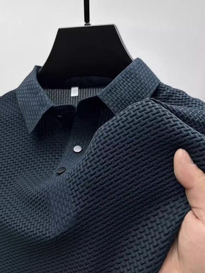 Retro polo shirt for men, versatile in summer, solid-color collared half-sleeve shirt top, trendy short-sleeved shirt by Hypersku
